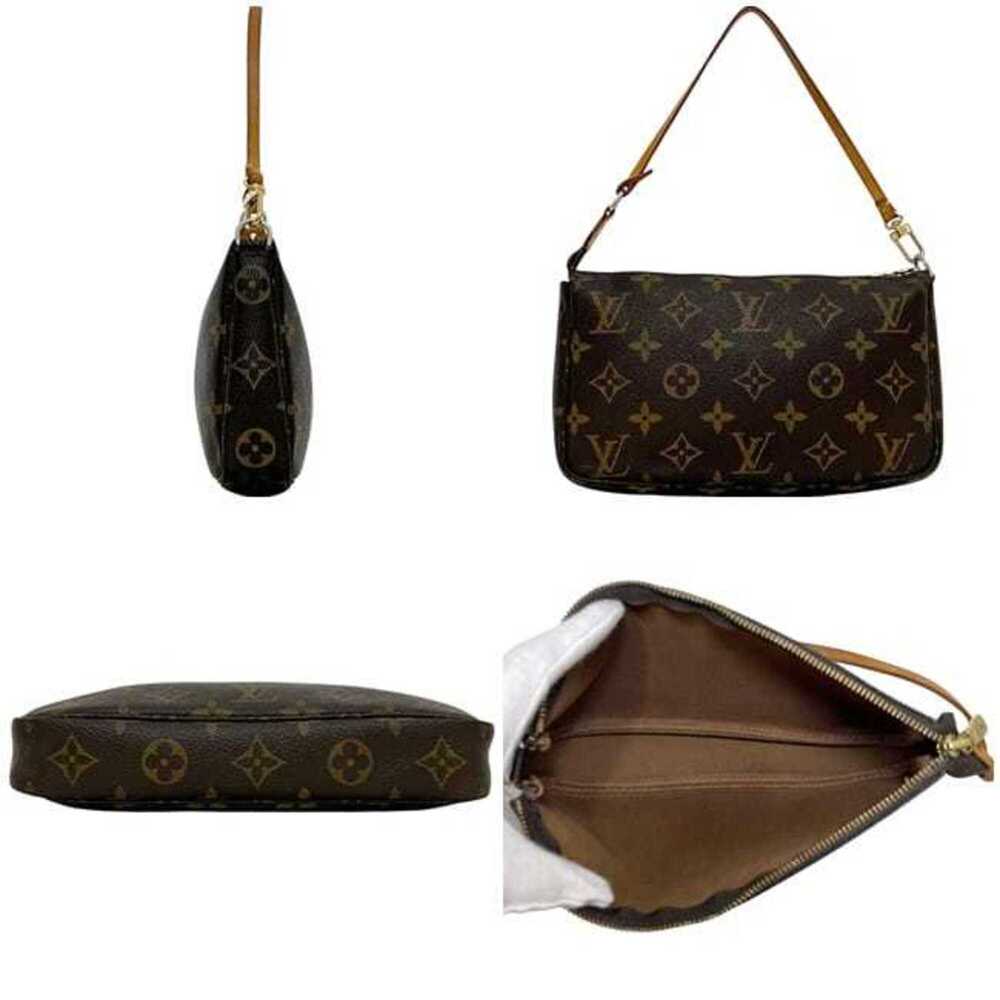 LOUIS VUITTON Authentic Brown Monogram Leather Pochette Pouch - Picture 3 of 11